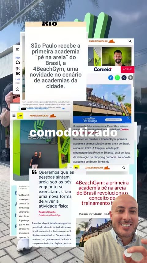 Frame de reel fitness com recortes de mídia